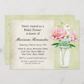 カントリーメ素朴イソンジャーペニーポピーブーケピンク 招待状 (正面/裏面)