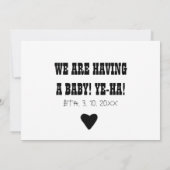 カントリーモダンカウボーイシンプル妊娠 案内状 (裏面)