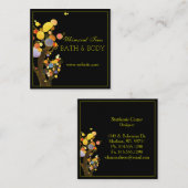 カントリーモダンス素朴ツリー体&バス スクエア名刺 (正面/裏面)