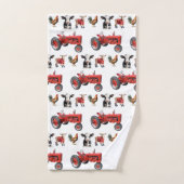 カントリーモダンファーム動物パターン動物舎 バスタオルセット (ハンドタオル)