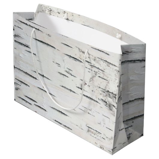 カントリーモダンフォレスト素朴樺の木樹皮 ラージペーパーバッグ (裏面アングル)