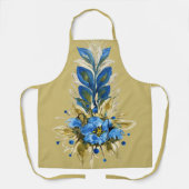 カントリーモダンブルーフローラ エプロン (正面)