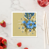 カントリーモダンブルーフローラ スタンダードカクテルナプキン (インサイチュ)