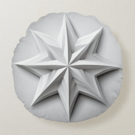 カントリーモダン・グレーとホワイト・スター ラウンドクッション