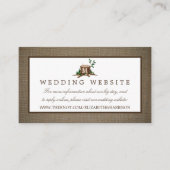 カントリーモノグラムツリー&バーラップ結婚のウェブサイト エンクロージャーカード (正面)