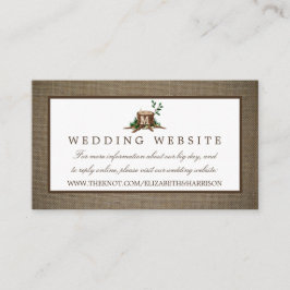 カントリーモノグラムツリー&バーラップ結婚のウェブサイト エンクロージャーカード