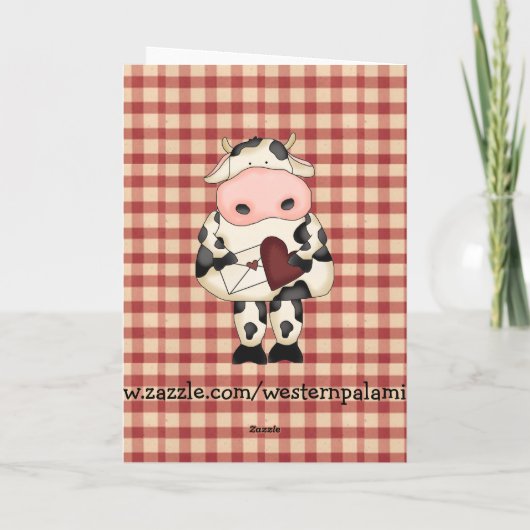 カントリーモーおもしろいカウバレンタインデーカード シーズンカード (裏面)