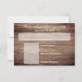 カントリーライトティール（緑がかった色）とサンゴ – ウッドバレル 出欠カード (裏面)