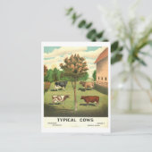 カントリーライフ「典型的な牛」ヴィンテージリトグラフ ポストカード (スタンド正面)
