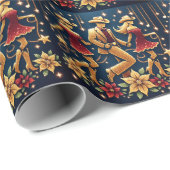 カントリーラインダンサー幸せな休日クリスマス ラッピングペーパー (ロールコーナー)