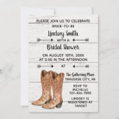 カントリーラブウェスタンカウボ素朴イブライダルシャワー 招待状 (正面)