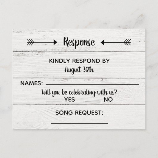 カントリーラブウェスタン素朴RSVPポストカード インビテーションポストカード (正面)