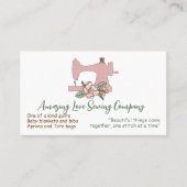 カントリーラブ水玉模様裁縫マシンビジネスカー 名刺 (正面)