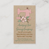 カントリーラブ水玉模様裁縫マシンビジネスカー 名刺 (正面)