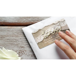 カントリーラブ素朴ロープバーラップレースウッドズ結婚ズ ラベル