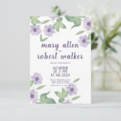 カントリーラベンダーピンクグリーンフローラ春の結婚式 招待状 (スタンド正面)