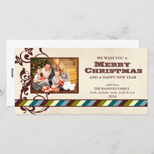 カントリーランチのクリスマスフォトカード シーズンカード (正面/裏面)