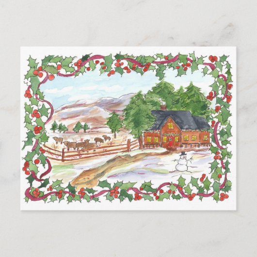 カントリーランチハウスフュズメリークリスマス シーズンポストカード (正面)
