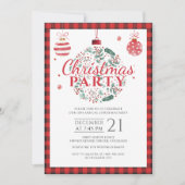 カントリーランバージャックバッファロークリスマスホリデーパーティー 招待状 (正面)