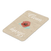 カントリーリネンレッドピーニー食洗機マグネット マグネット (左側)