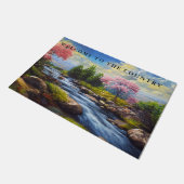 カントリーリバーランドスケープアップルツリーズロックショア ドアマット (アングル)