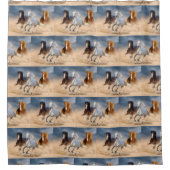 カントリーリビング野生の馬シャワーカーテン シャワーカーテン (正面)