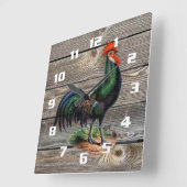 カントリール素朴スターキッチン スクエア壁時計 (傾斜)