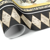 カントリール素朴ースターズブラックダイヤモンドデコパージュ ラッピングペーパー (ロールコーナー)