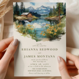 カントリーレイクとバーンウォーター結婚カラー 招待状