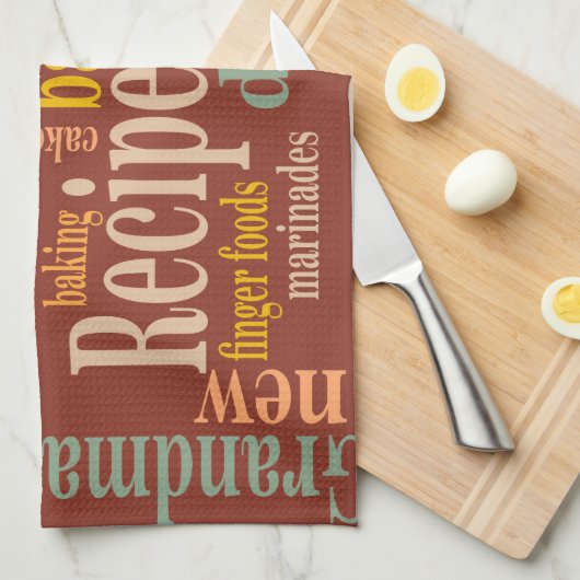 カントリーレシピことわざバーンドアンバー キッチンタオル (四つ折り)