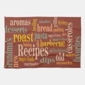 カントリーレシピことわざバーンドアンバー キッチンタオル (横)