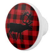 カントリーレッドとブラックプレイド セラミックノブ (右)