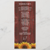 カントリーレッドウッドひまわり素朴結婚式 プログラム (裏面)