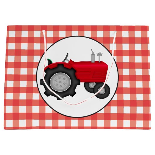 カントリーレッドトラクターパーティージンガムスタイルバッグ ラージペーパーバッグ (正面)