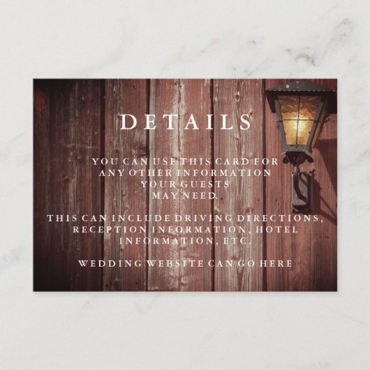 カントリーレッドバーンズゲ結婚スト詳細 エンクロージャーカード (正面)