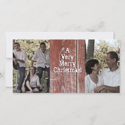 カントリーレッドバーンツーフォトクリスマスカード シーズンカード (正面)