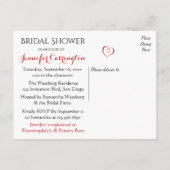 カントリーレッドホワイトギンガムプレイドブライダルシャワー インビテーションポストカード (裏面)