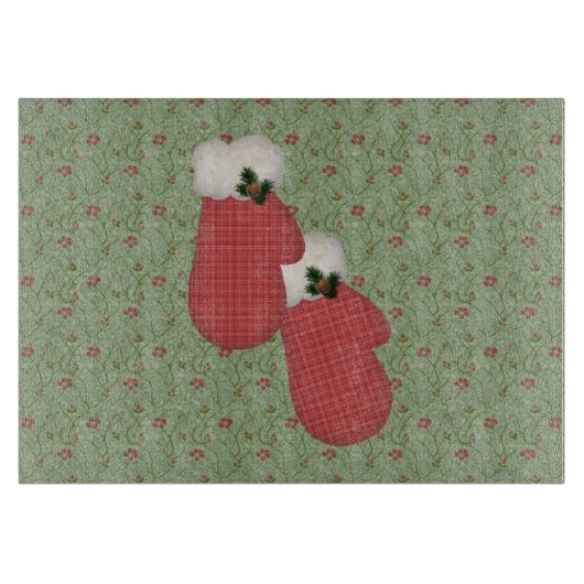 カントリーレッドミッテンスガラスの切断板 カッティングボード (正面)