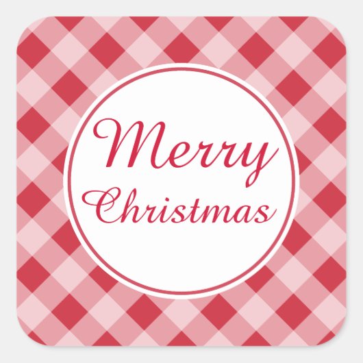 カントリーレッドメリークリスマスギフトラベルシール スクエアシール (正面)