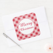 カントリーレッドメリークリスマスギフトラベルシール スクエアシール (封筒)