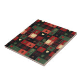 カントリーレッド素朴グリーンプレイドハートキッチン タイル (側面)