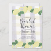 カントリーレモンボホーウォーターカラープレイドブライダルシャワー 招待状 (正面)