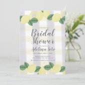 カントリーレモンボホーウォーターカラープレイドブライダルシャワー 招待状 (スタンド正面)