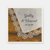 カントリーレースとバーンウッド結婚ズ スタンダードカクテルナプキン (正面)