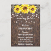 カントリーレースとヒマワリ結婚ーの詳細カード エンクロージャーカード (正面)