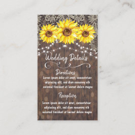 カントリーレースとヒマワリ結婚ーの詳細カード エンクロージャーカード