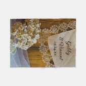カントリーレースとフラワーズバ結婚ンズ フリースブランケット (正面(横))