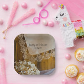 カントリーレースとフラワーズバ結婚ンズ ペーパープレート (パーティー)