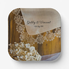 カントリーレースとフラワーズバ結婚ンズ ペーパープレート