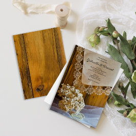 カントリーレースとフラワーズバ結婚ンズ 招待状